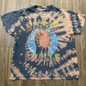 Biggie Smalls Bleach Tie Dye Tee XL Distressed Notorious BIG Graphic Shirt